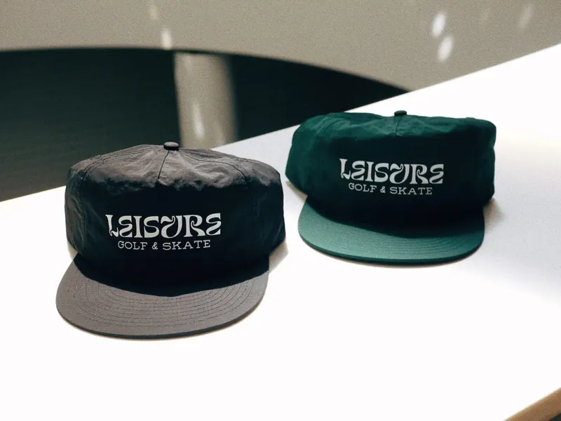 Leisure nylon camp caps, forest and black